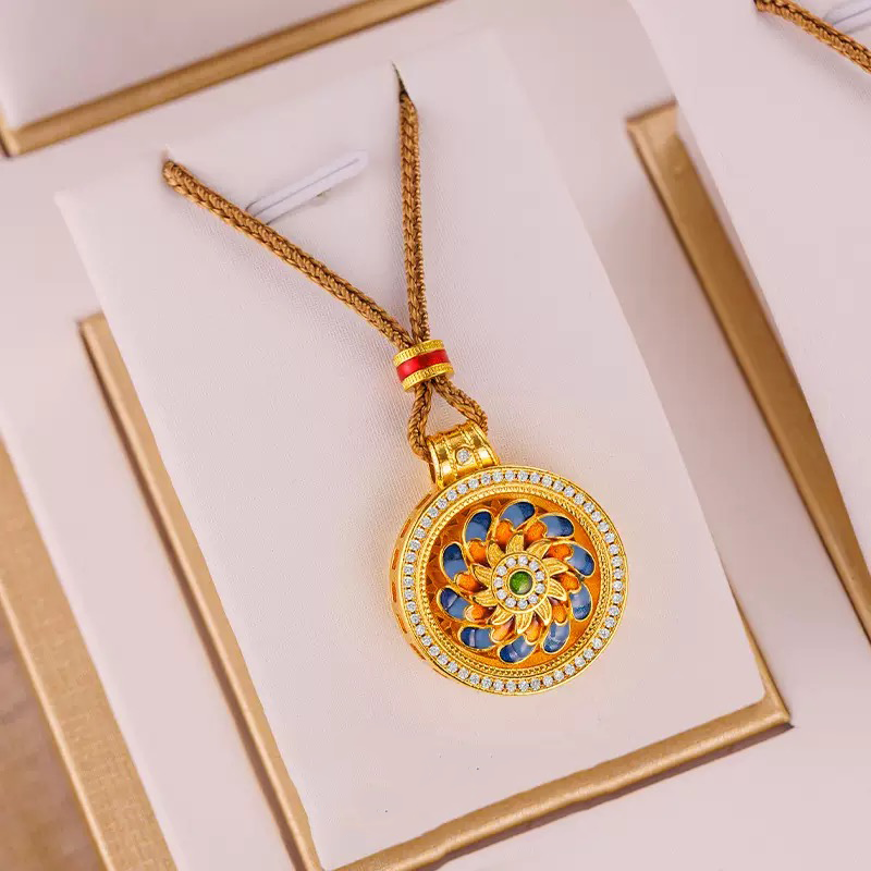 Rotating Gold-Plated Necklace